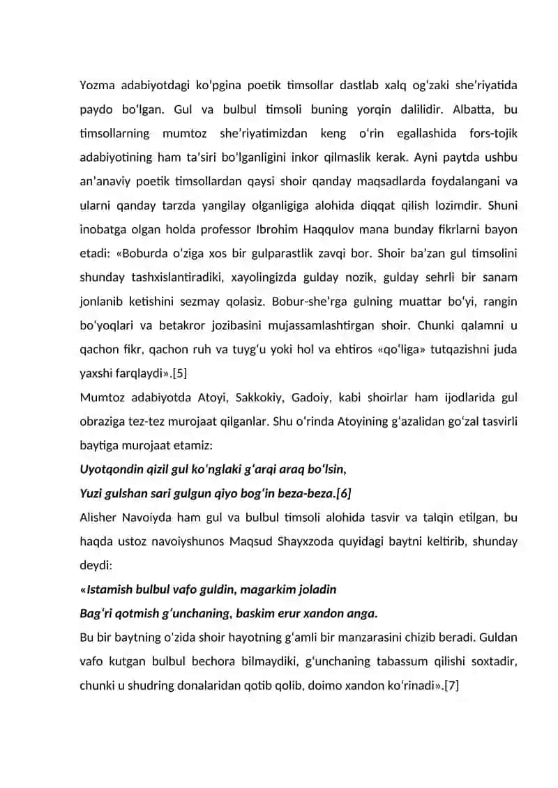 Gul va bulbul obrazlari aks etgan baytlar tahlili 2