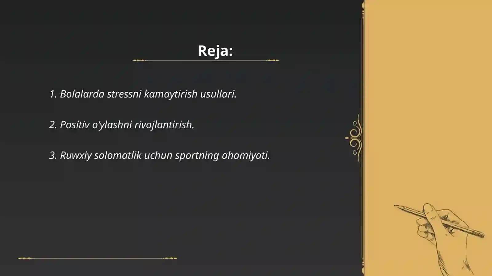 Oilada soǵlam ruwxiy muhitni barqororlashtirish 2