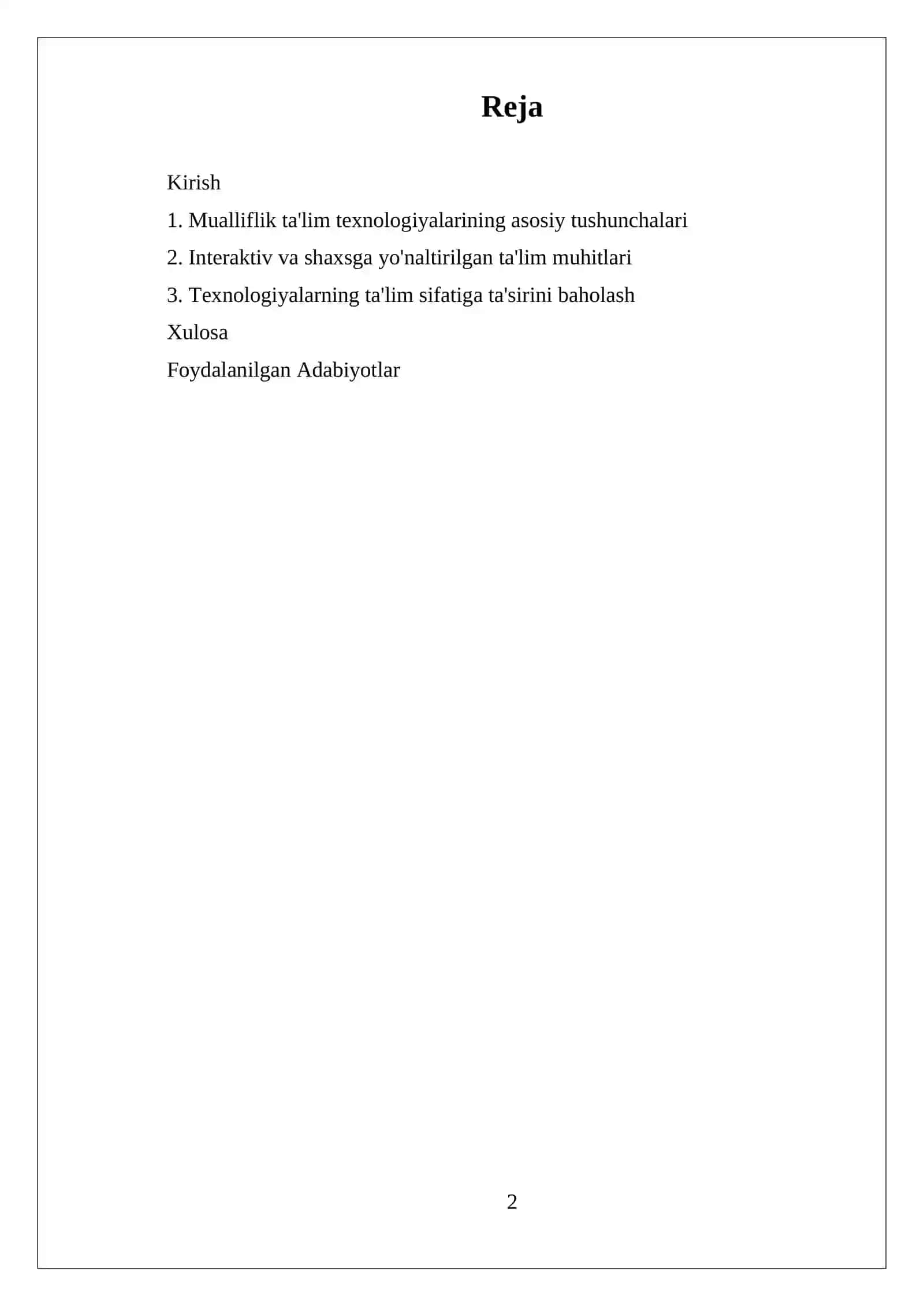 MUALLIFLIK TA'LIM TEXNOLOGIYALARI 2