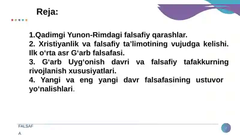 Falsafa va uning taraqqiyot bosqichlari 2