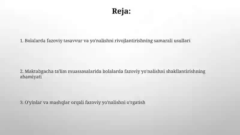 Bolalarda Fazoviy Yo'nalishni O'rgatish 2