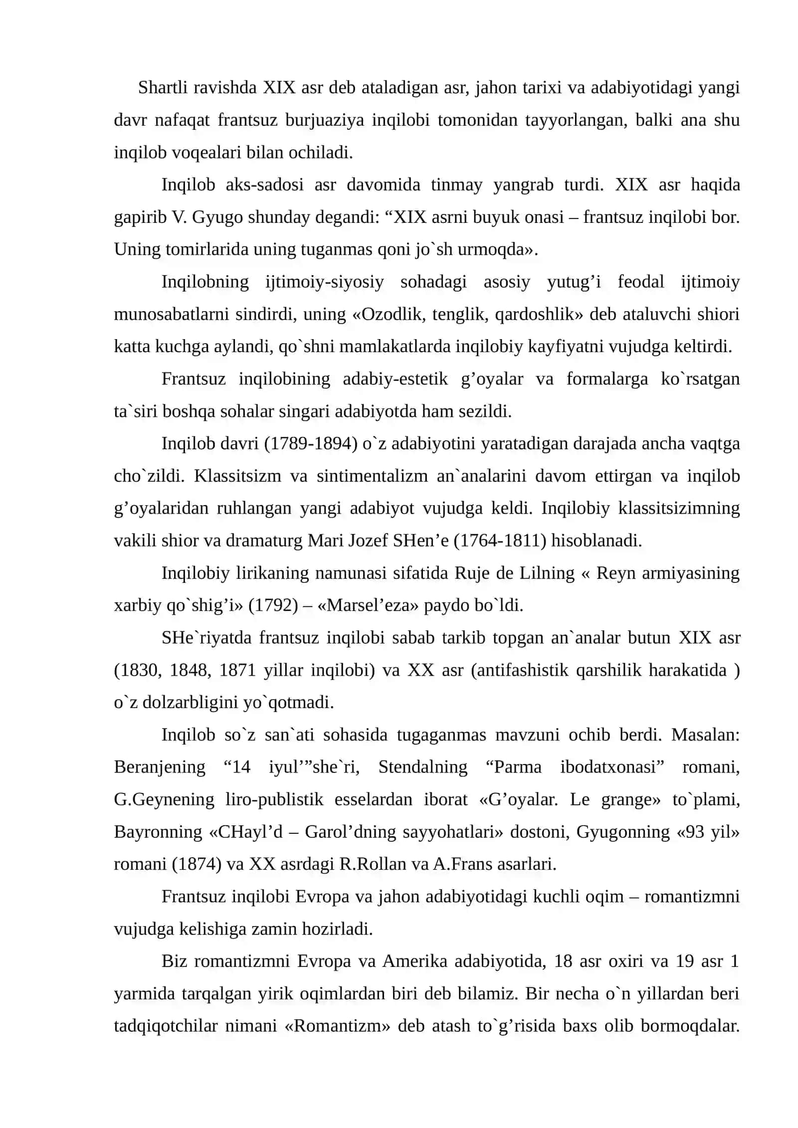 Romantizm adabiyoti 2