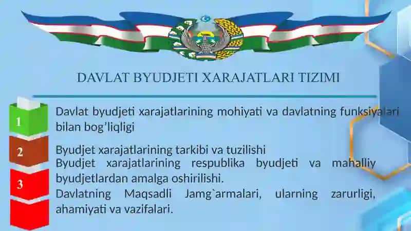 Davlat byudjeti xarajatlari tizimi. Davlatning Maqsadli Jamg`armalari 2