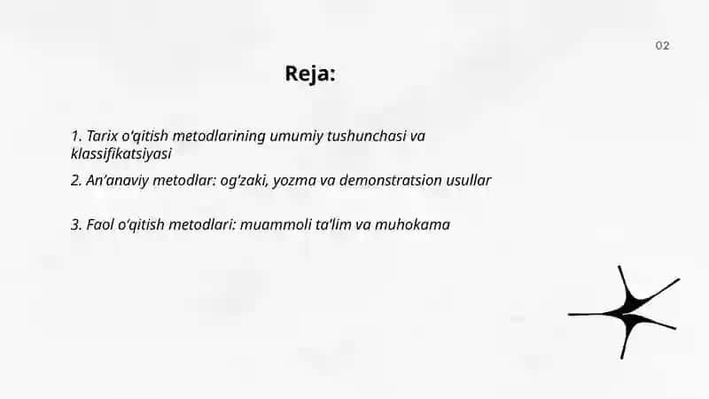 Tarix oʻqitishning metodlari va ularning klassifikasiyasi 2