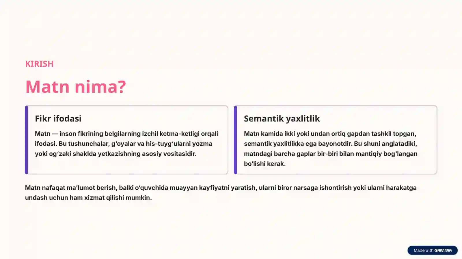 Matn ustida ishlash: So‘zning bosh va ko‘chma ma’nosi 2