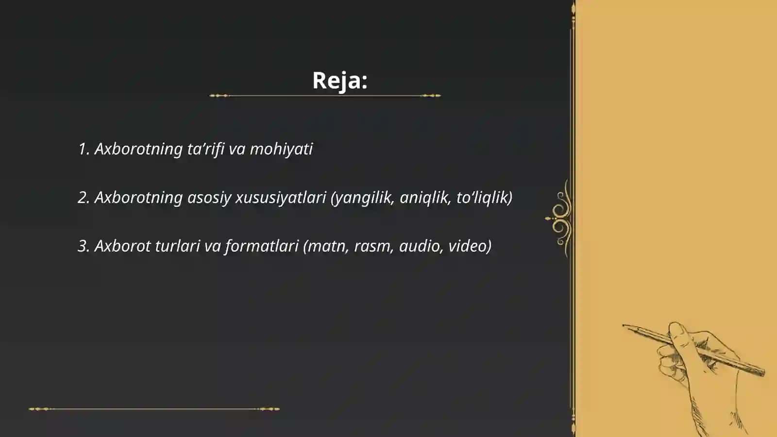Axborot nima va uning manbalari 2
