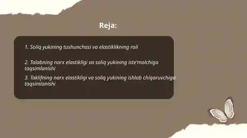 Elastiklik va soliq yukining istemolchi va ishlab chiqaruvchi o’rtasida taqsimlanishi 2