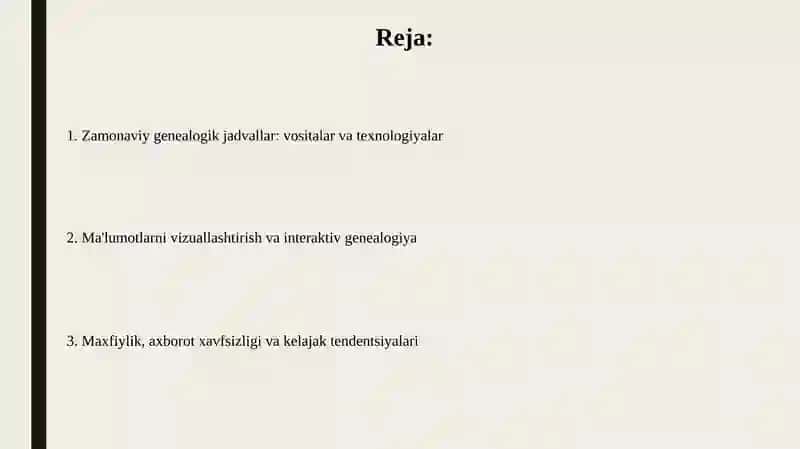 Zamonaviy genealogik jadvallar 2