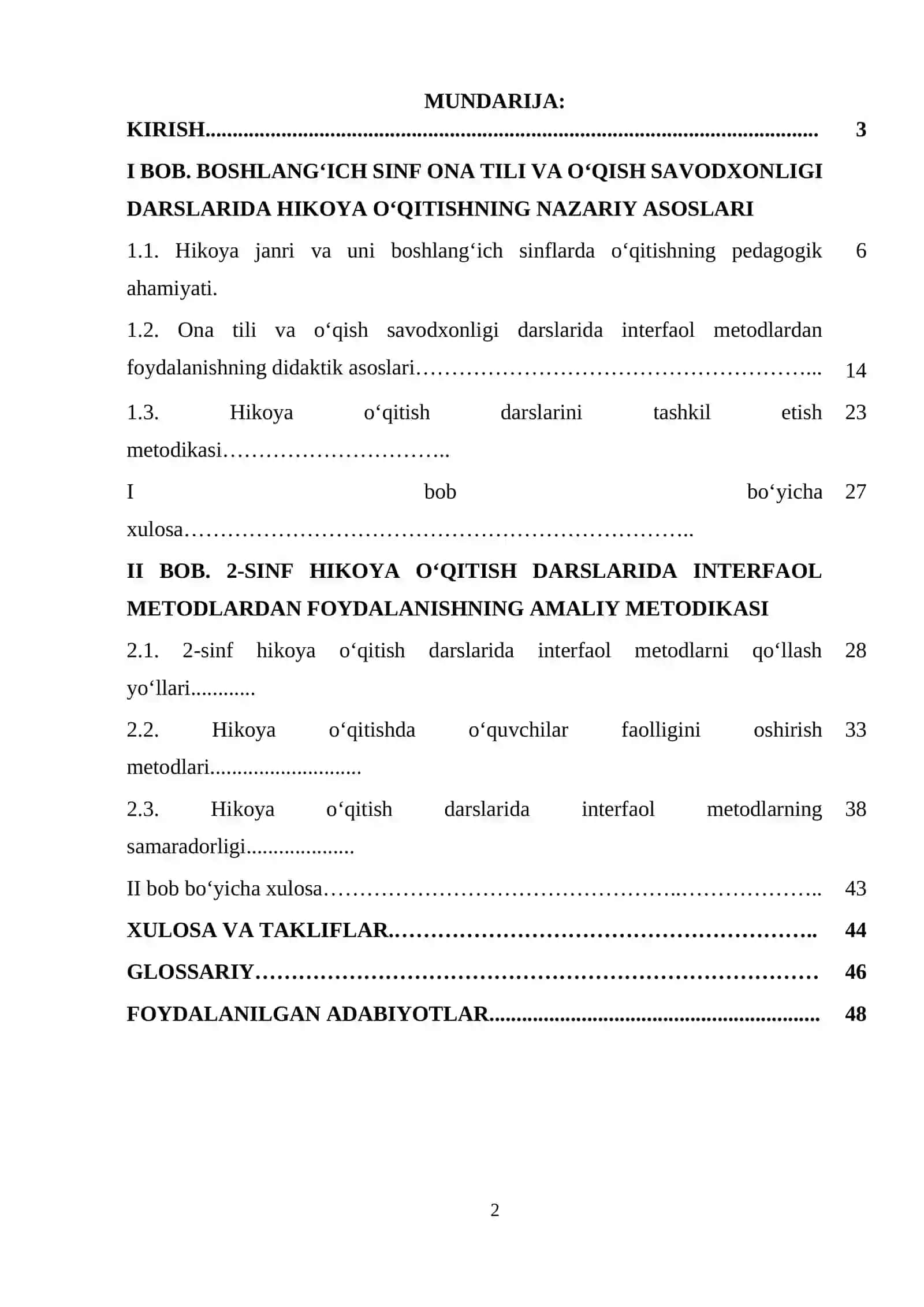 Hikoya o‘qitish darslarida interfaol metodlardan foydalanish. (2-sinf) 2