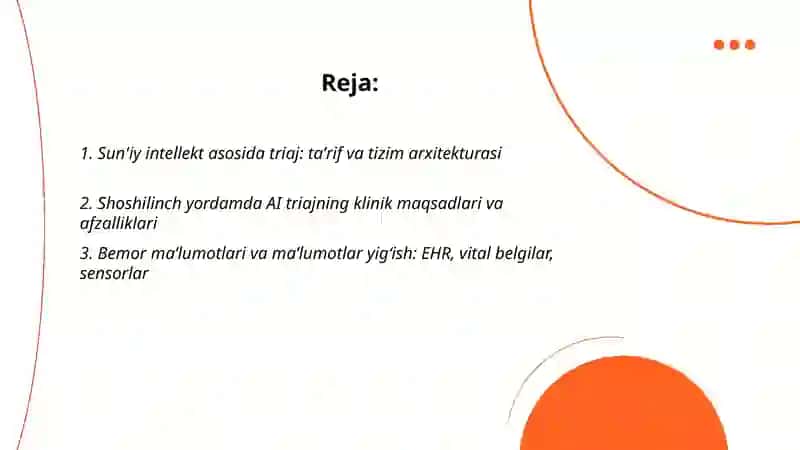 Shoshilinch yordam bo'limida Al yordamida triaj qilish tizimi 2