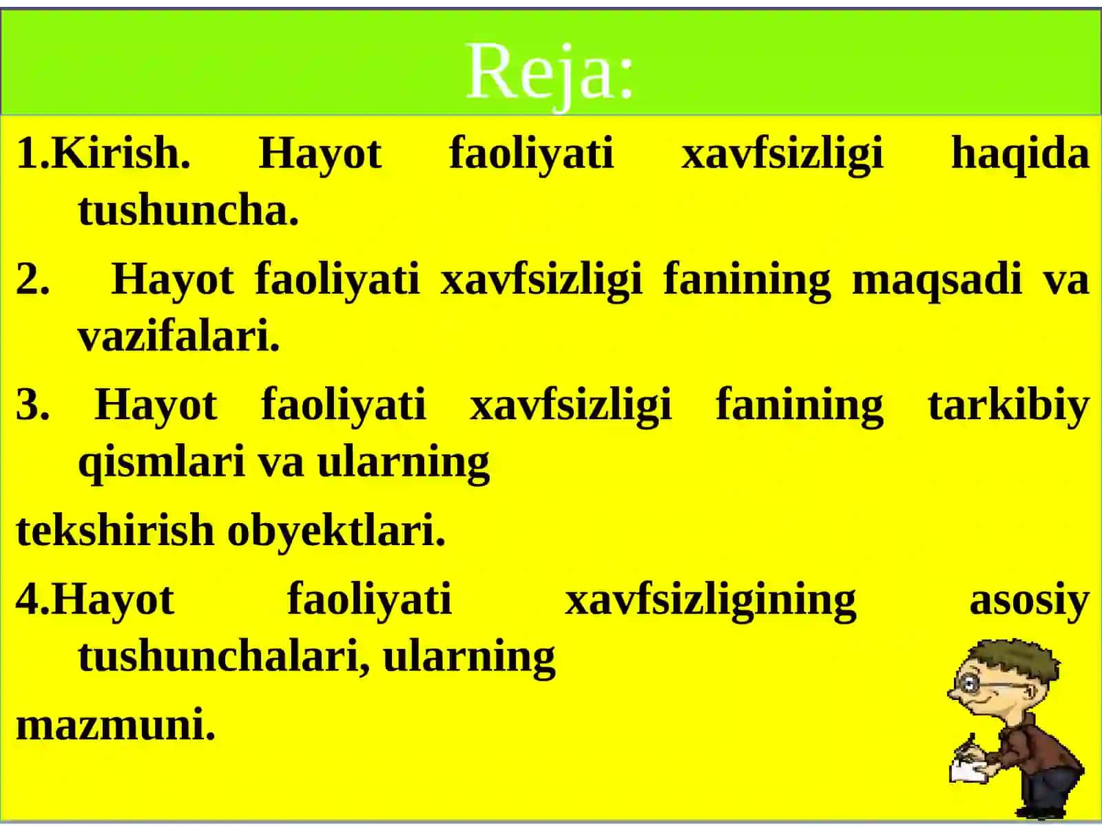HAYOT FAOLIYATI XAVFSIZLIGI 2