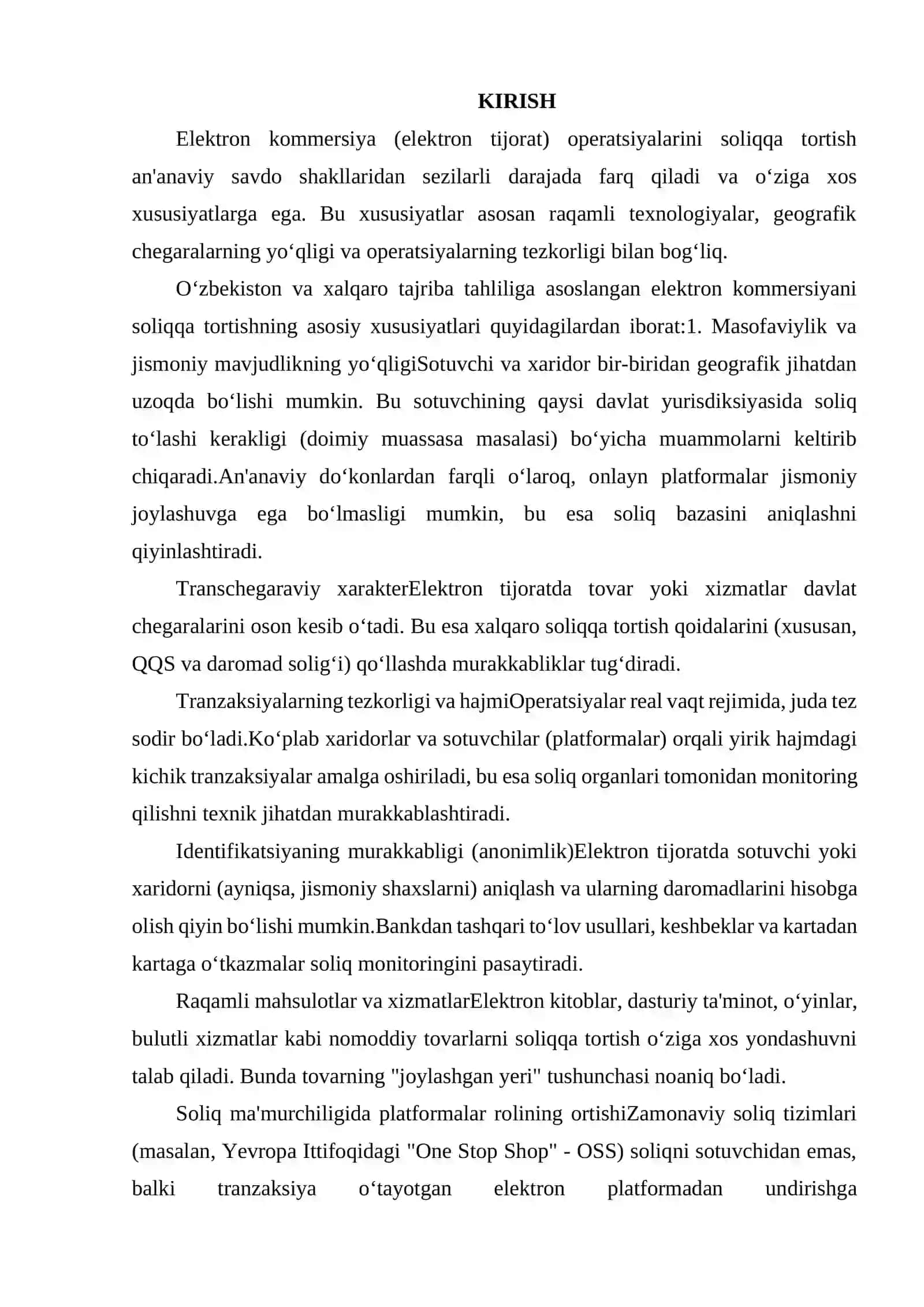 ELEKTRON KOMMERSIYA OPERATSIYALARINI SOLIQQA TORTISHNING O‘ZIGA XOS XUSUSIYATLARI. 2