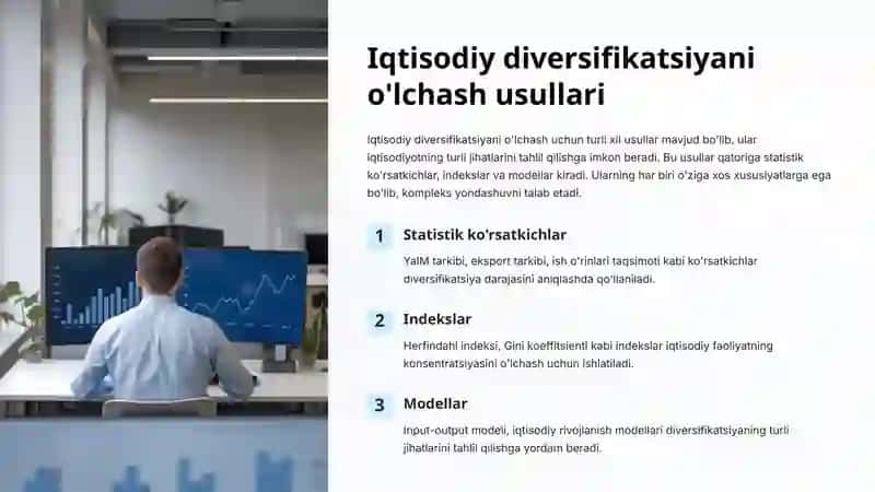 Iqtisodiy diversifikatsiyani o'lchash va maqbul siyosatni tanlash 2