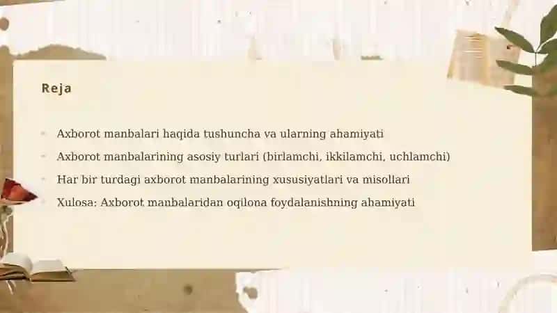 Axborot manbalari va ularning turlari 2