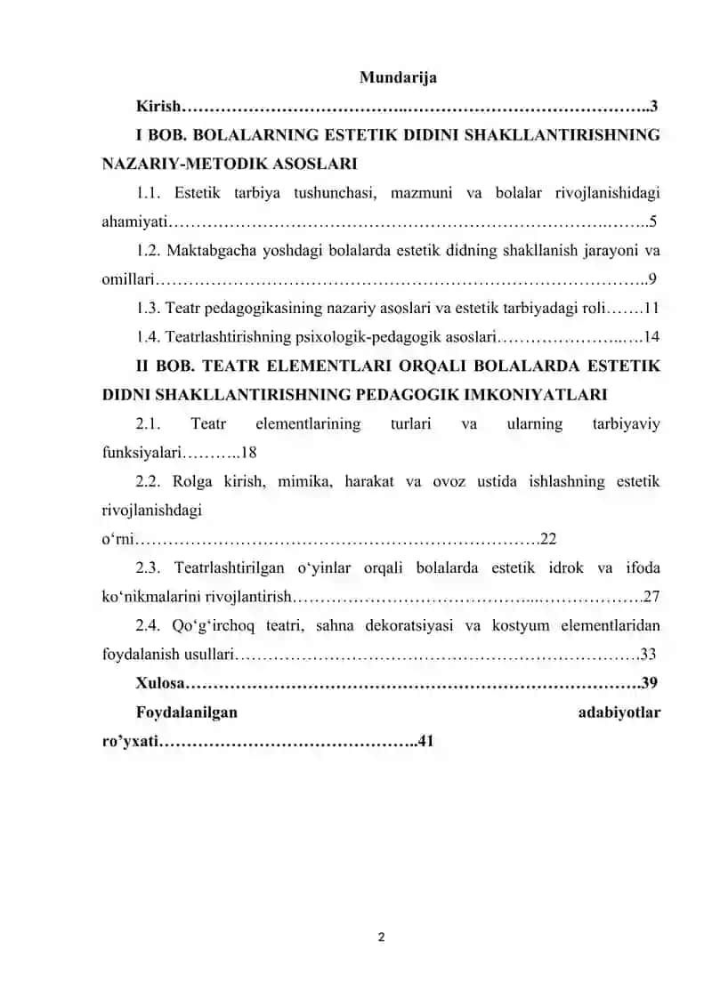 Bolalarning estetik didini shakillantirishda teatr elementlarining o'rni 2