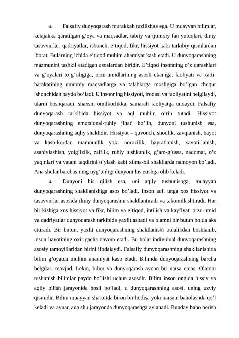 Falsafiy dunyoqarash va anglash usuli 2