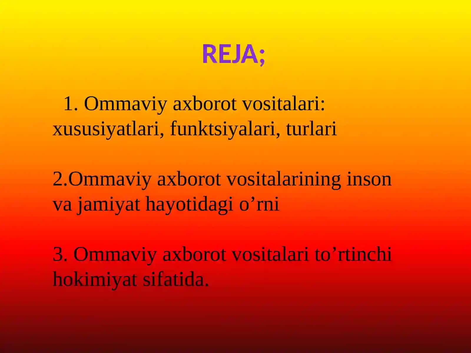 Ommaviy axborot vositalari to'rtinchi hokimiyat sifatida 2