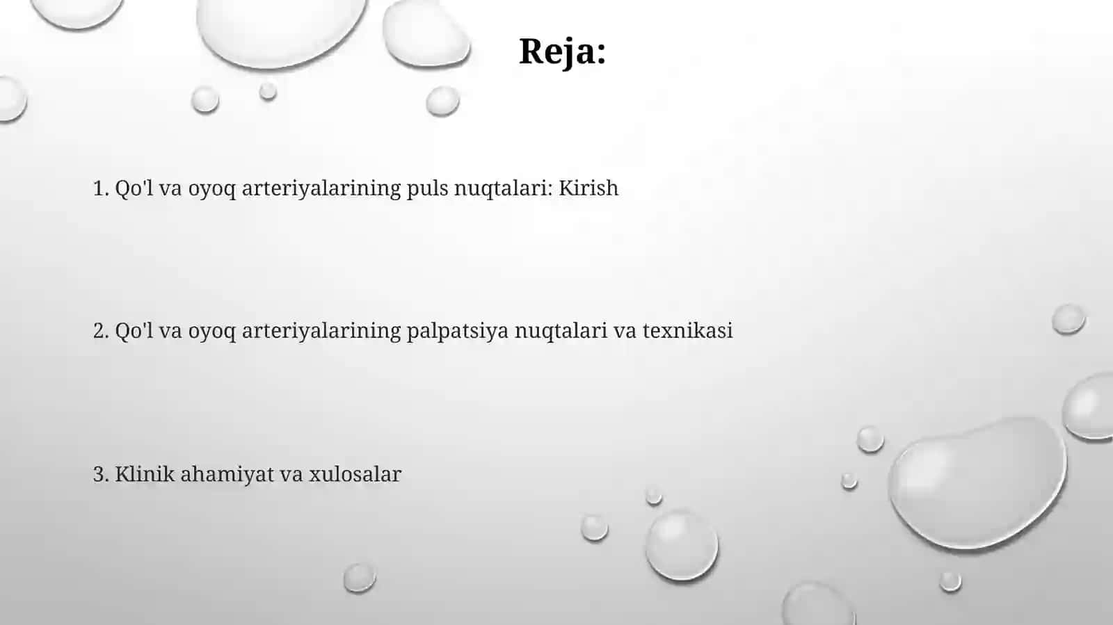 Qoʻl va oyoq arteriyalarining puls nuqtalari 2