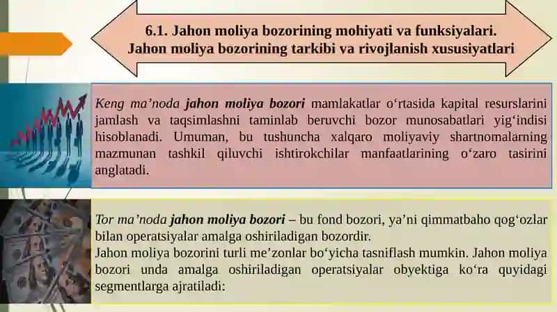 Jahon moliya bozorining mohiyati va funksiyalari 2