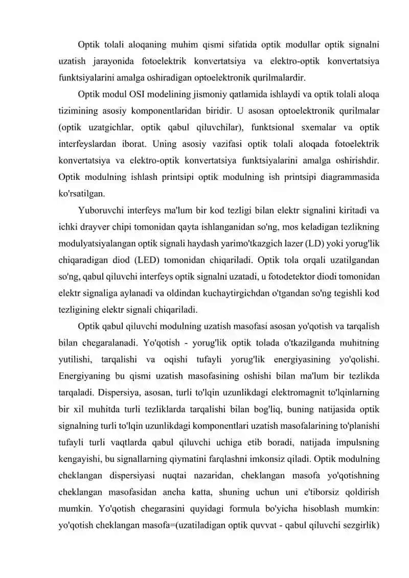 OPTIK SIGNALNI QABUL QILUVCHI MODUL 2