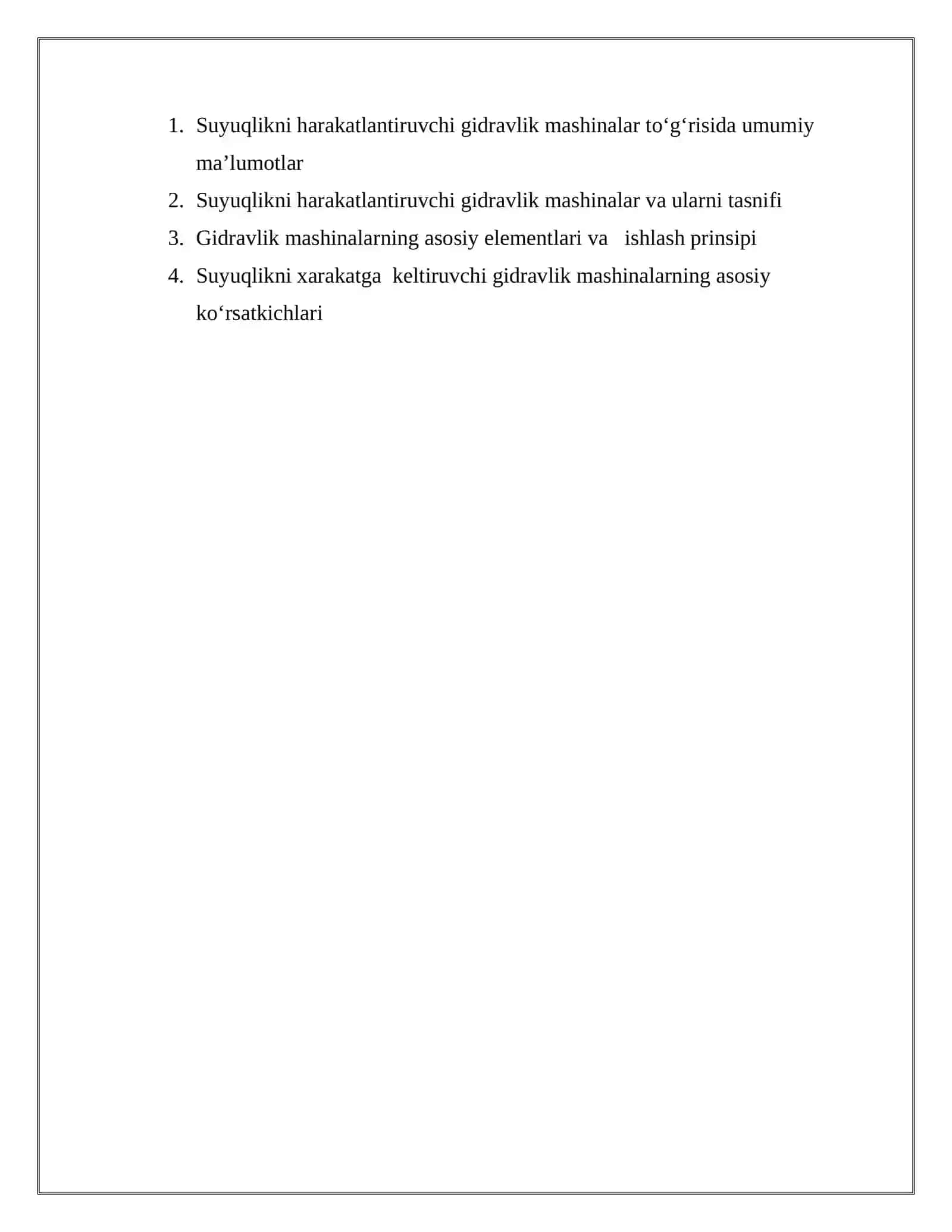 Suyuqlik to’g’risida umumiy tushunchalar va suyuqlik energiyasi 2