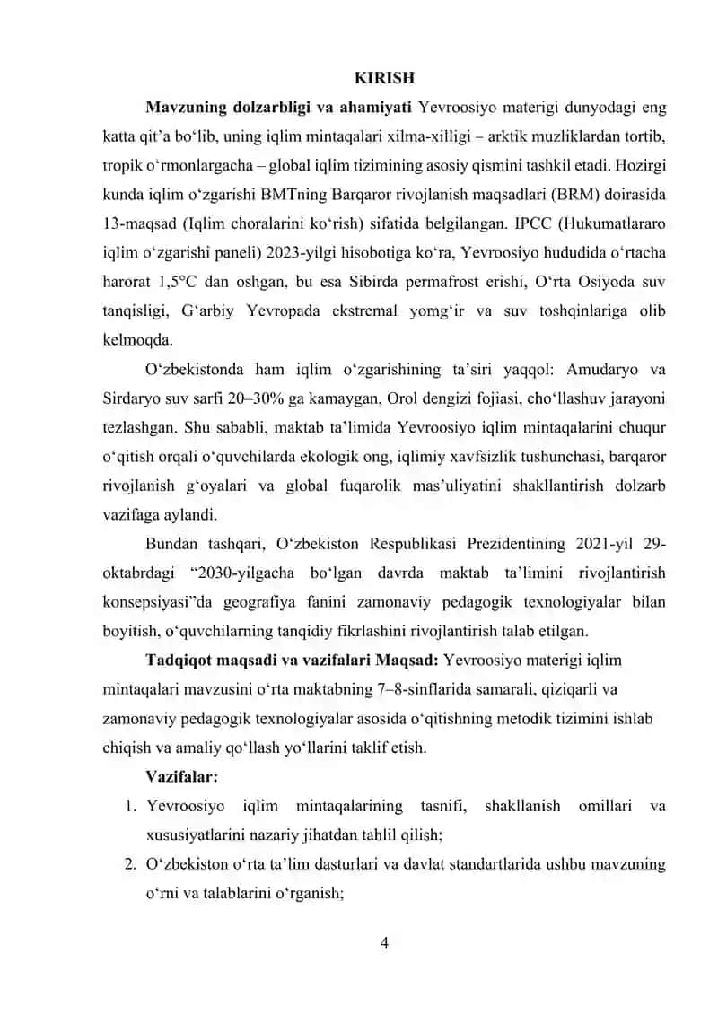 Yevroosiyo Materigi Iqlim Mintaqalari Mavzusini O‘qitish 2