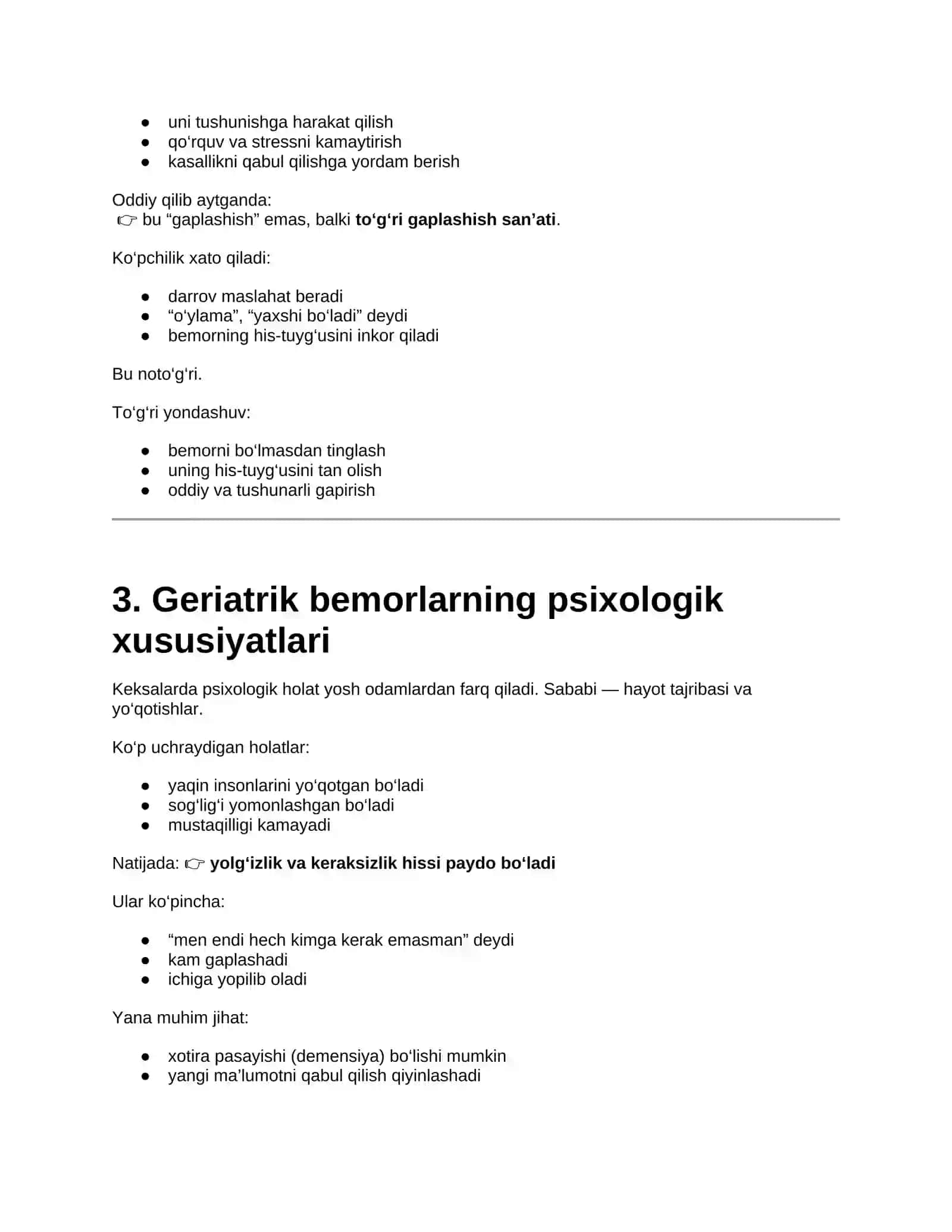 Geriatriya va Onkologiya bemorlariga psixologik yordam strategiyalari 2