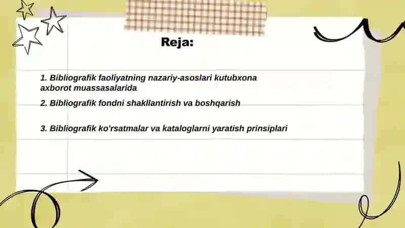 Bibliografik faoliyatni tashkil qilish 2