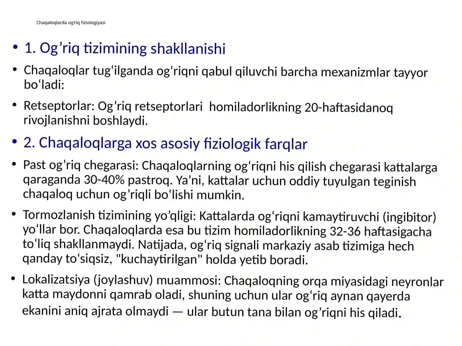 Mavzu Chaqaloqlarda og'riq ogʻriq sizlantiris Nekrotik enterokolit 2