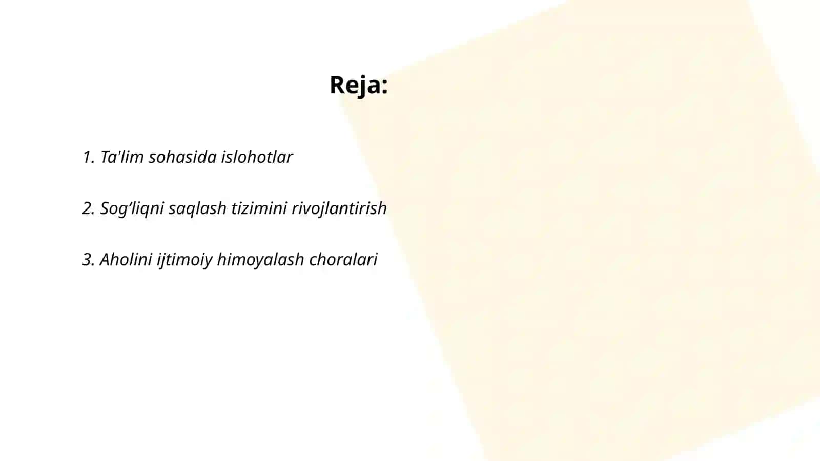 Ta'lim sohasida islohotlar 2