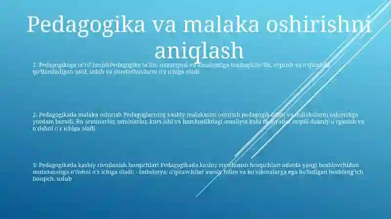 Pedagogikni Kasbiy Rivojlanishining Asosiy Bosqichlari 2