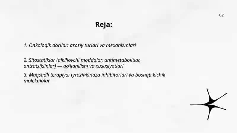 Oʻsmalarni dori darmon bilan davolash terapiyasi 2