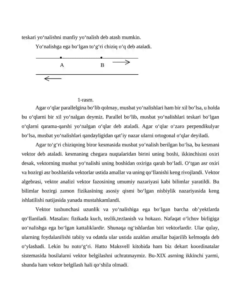 Tekislikda vektorlar mavzusini o'qitish metodikasi 2