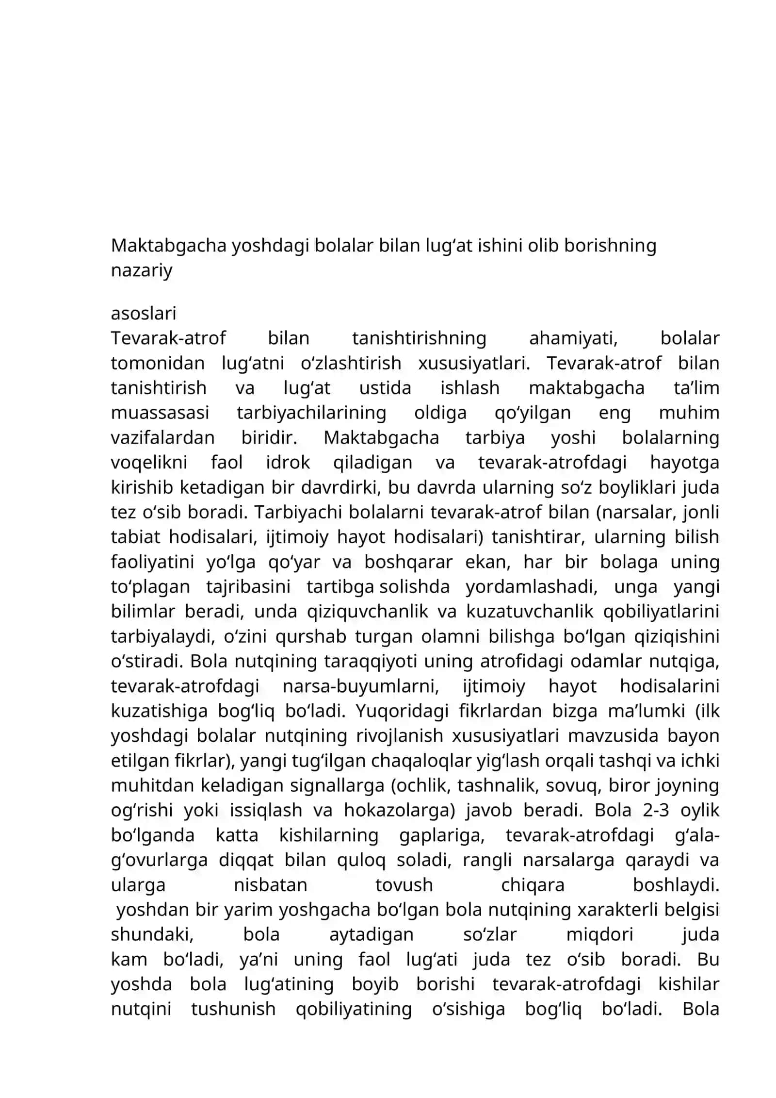 Bolalar Lug'atiga Yangi So'zlar 2
