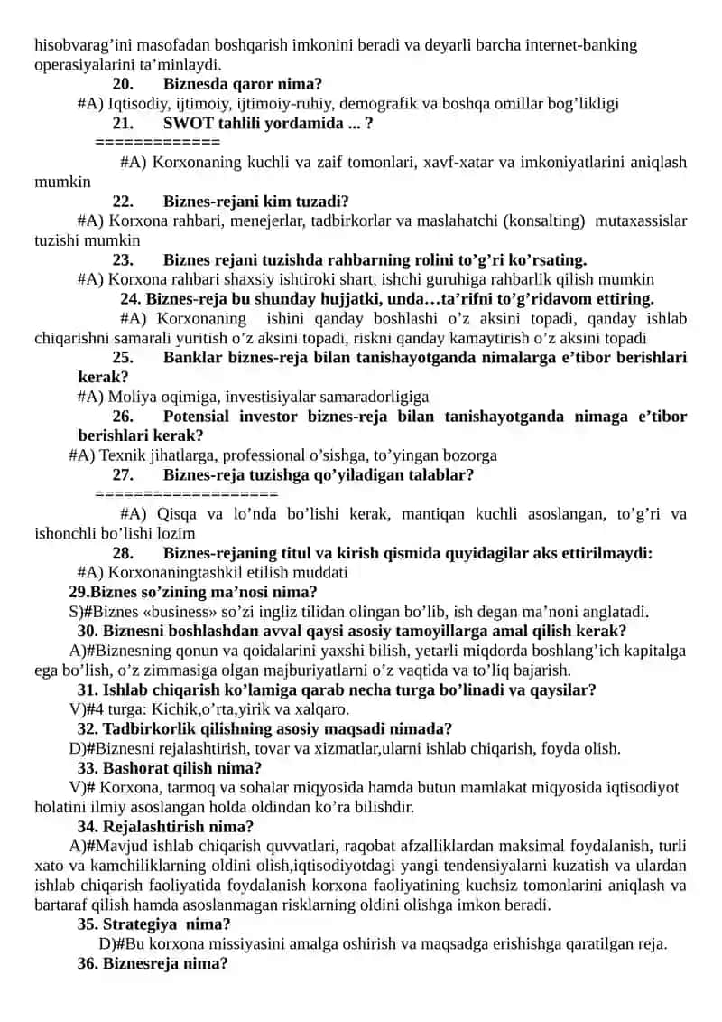 Iqtisodiyot nazariyasi bo’yicha test savollar 2