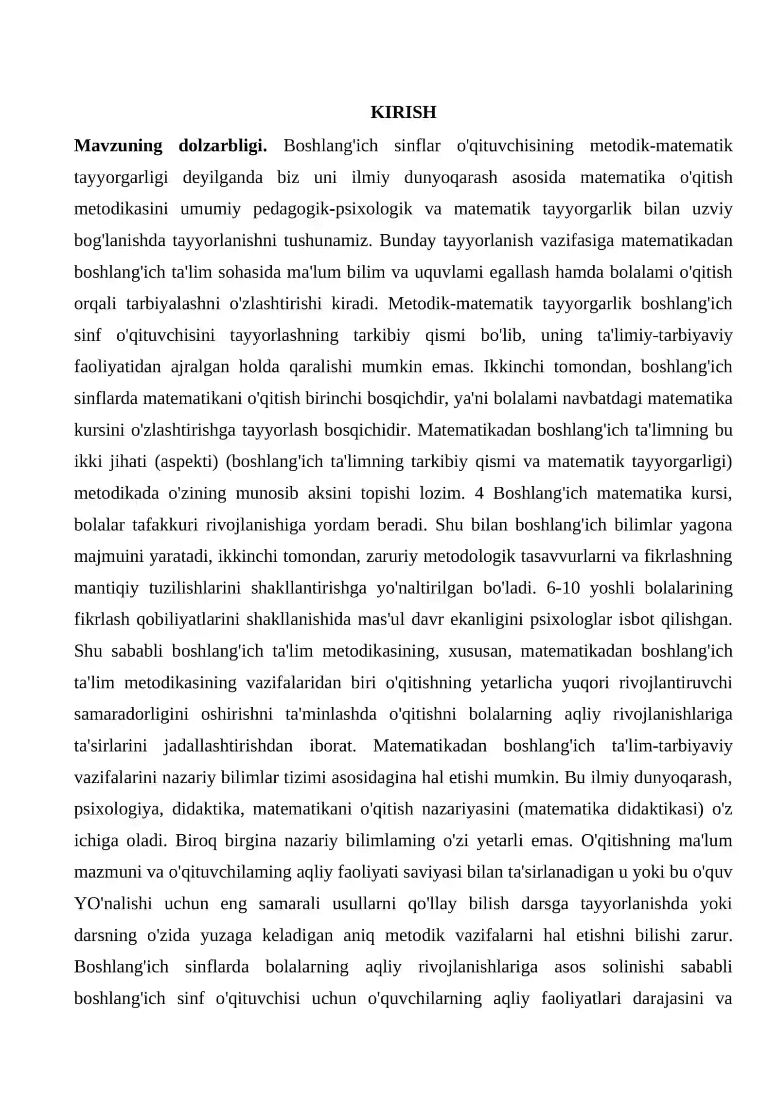 BOSHLANGICH SINFLARDA MATEMATIKADAN O'QUVCHILAR UY ISHLARINI TASHKIL QILISH METODI 2