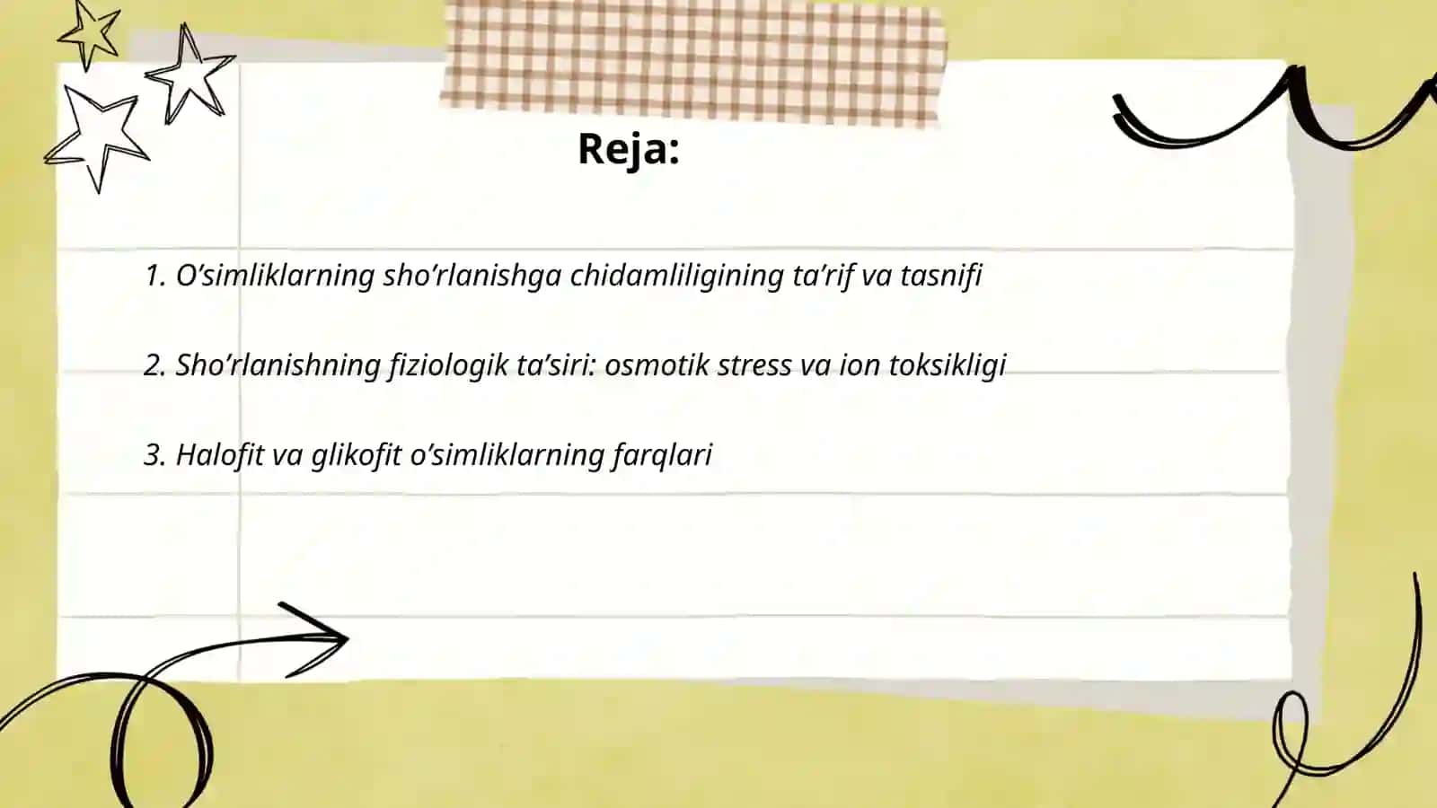 Oʼsimliklarni shoʼrlanishga chidamligi 2