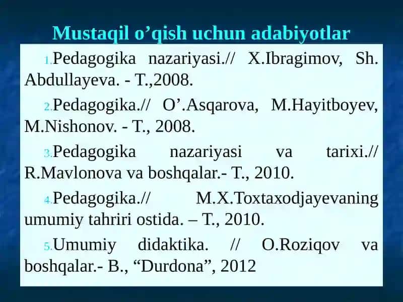 Ta’limni tashkil etishshakllarihaqida tushuncha 2