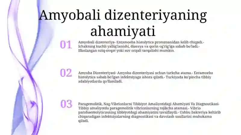Amyoba Dizenteriyasi, Paragemolitik, Nag-Vibrionlarni Tibbiyot Amaliyotidagi Ahamiyati Va Diagnostikasi 2