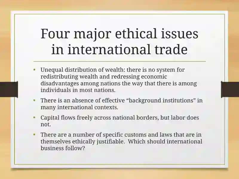 Four major ethical issues in international trade 2