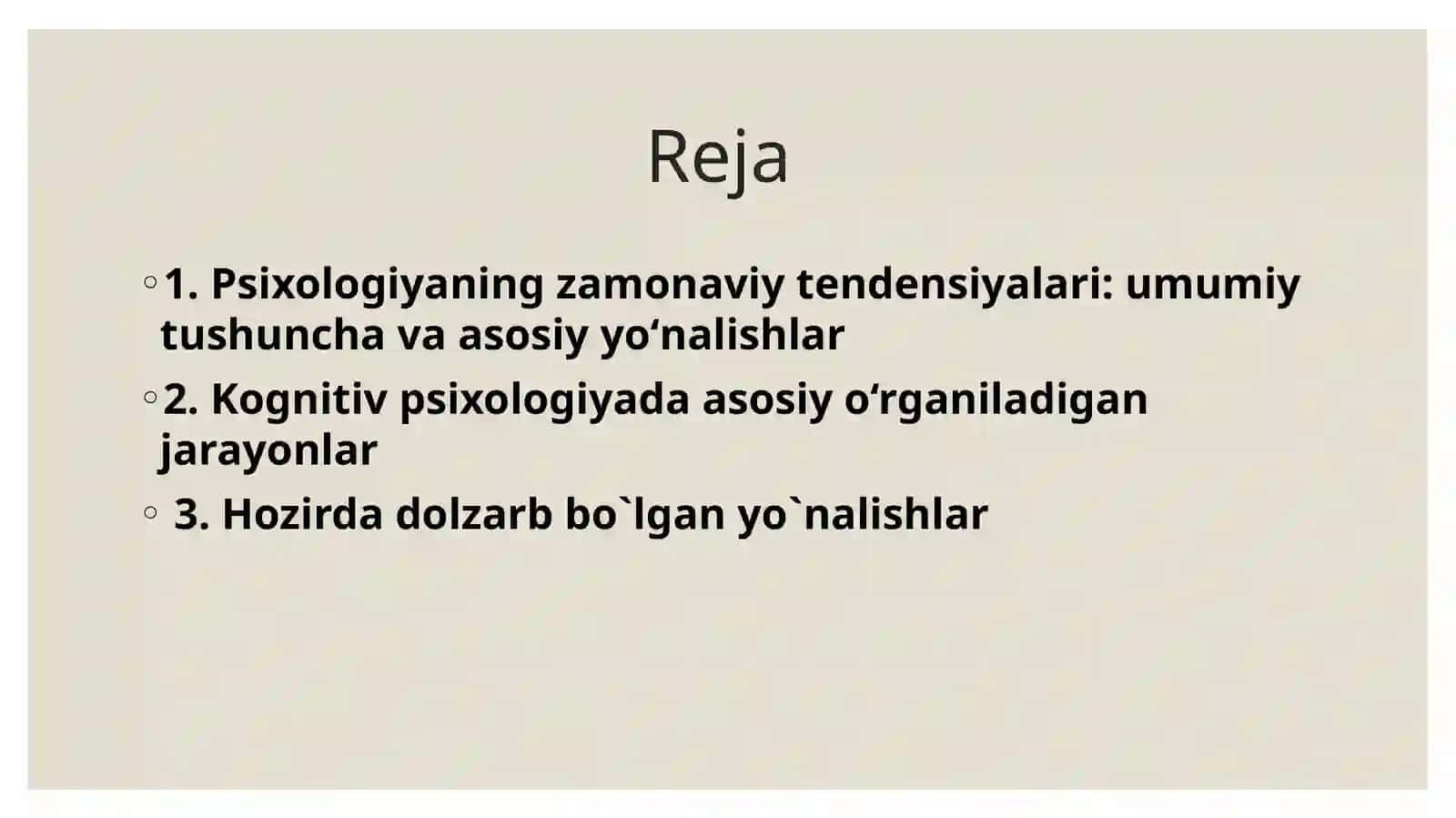 psixologiyaning zamonaviy tendensiyalari 2