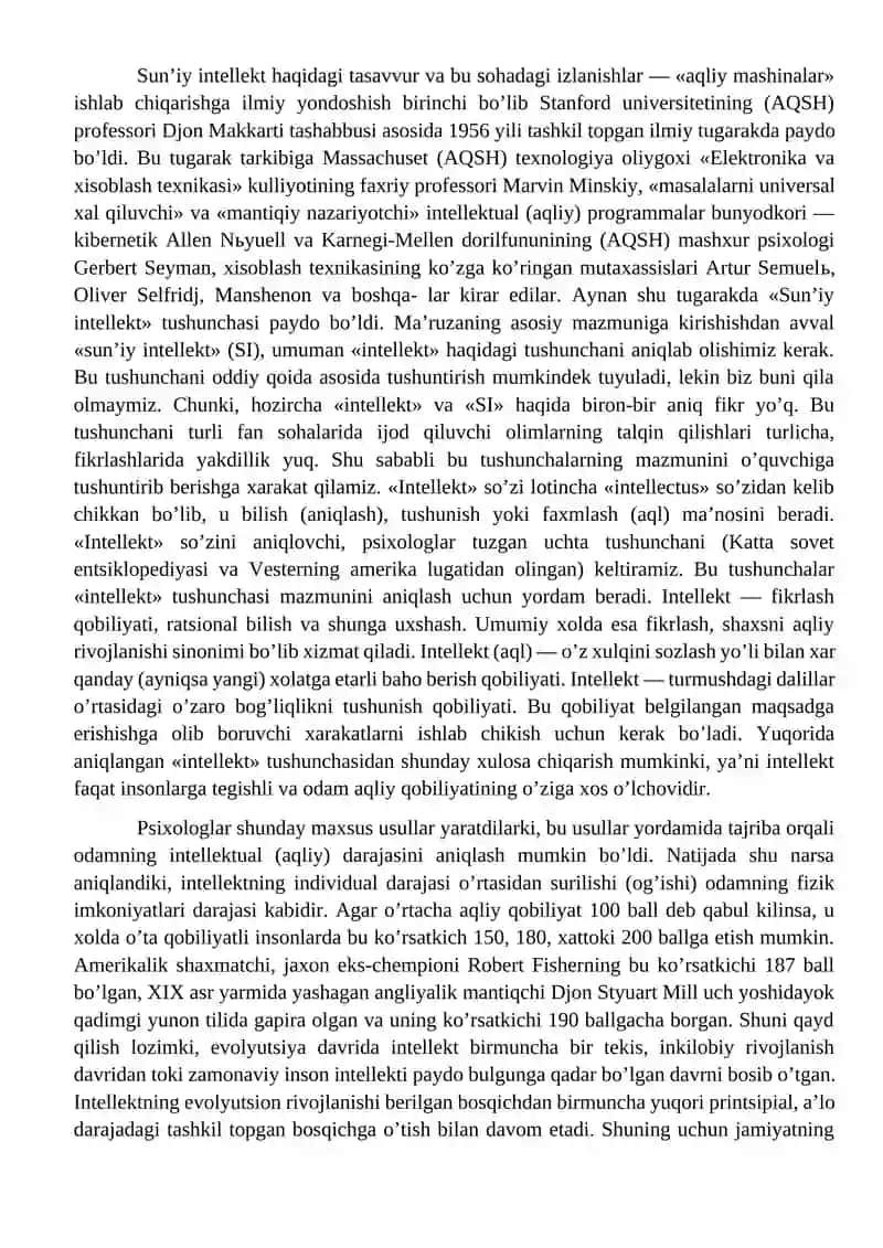Sun’iy intellekt texnologiyalari 2