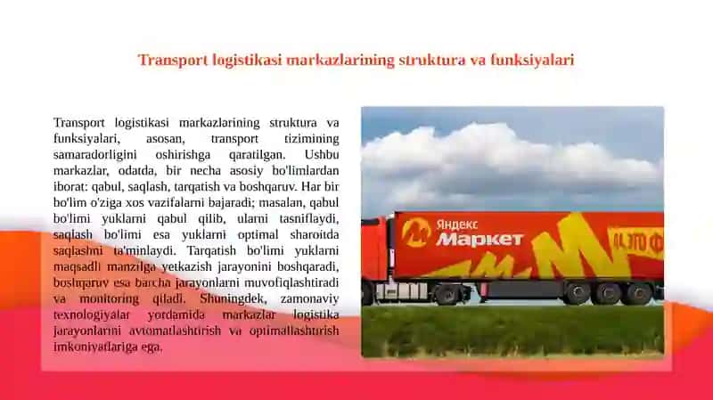 Transport Logistika markazlarini faoliyatini o'rganish 2