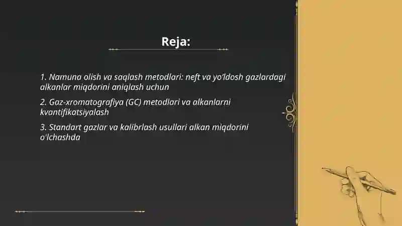Neft va yoʻldosh gazlardagi alkanlarning miqdori 2