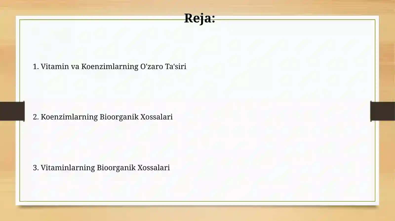 Vitaminlar va kofermentlarning bioorganik xususiyatlari 2