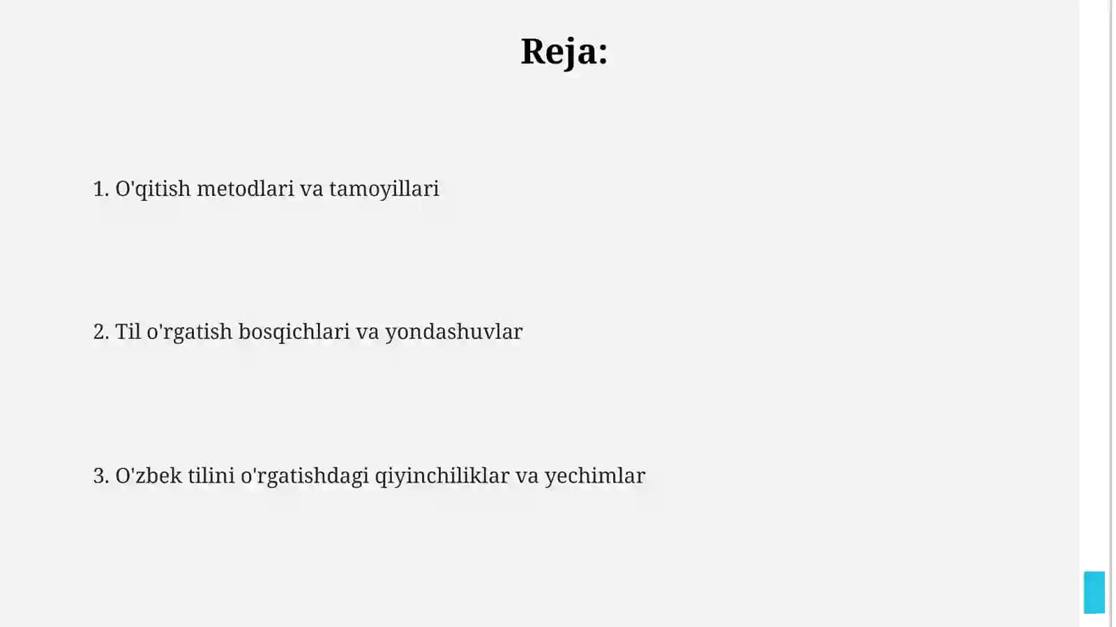 Òzbek tilini òqitishga doir yondashuvvatamoillar 2
