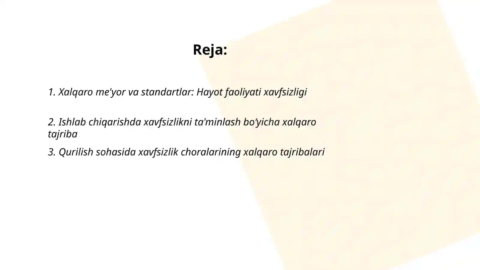 Hayot faoliyati xavfsizligini ta’minlashga oid xalqaro tajriba va izlanishlar taxlili 2