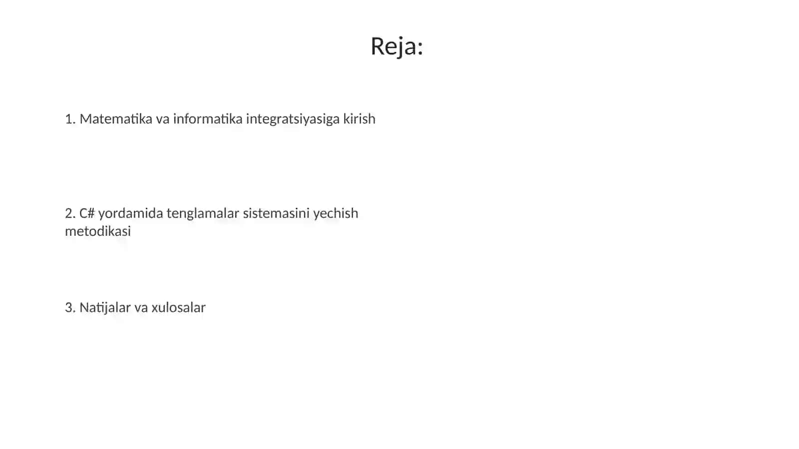 Matematika va informatika integratsiyasi 2