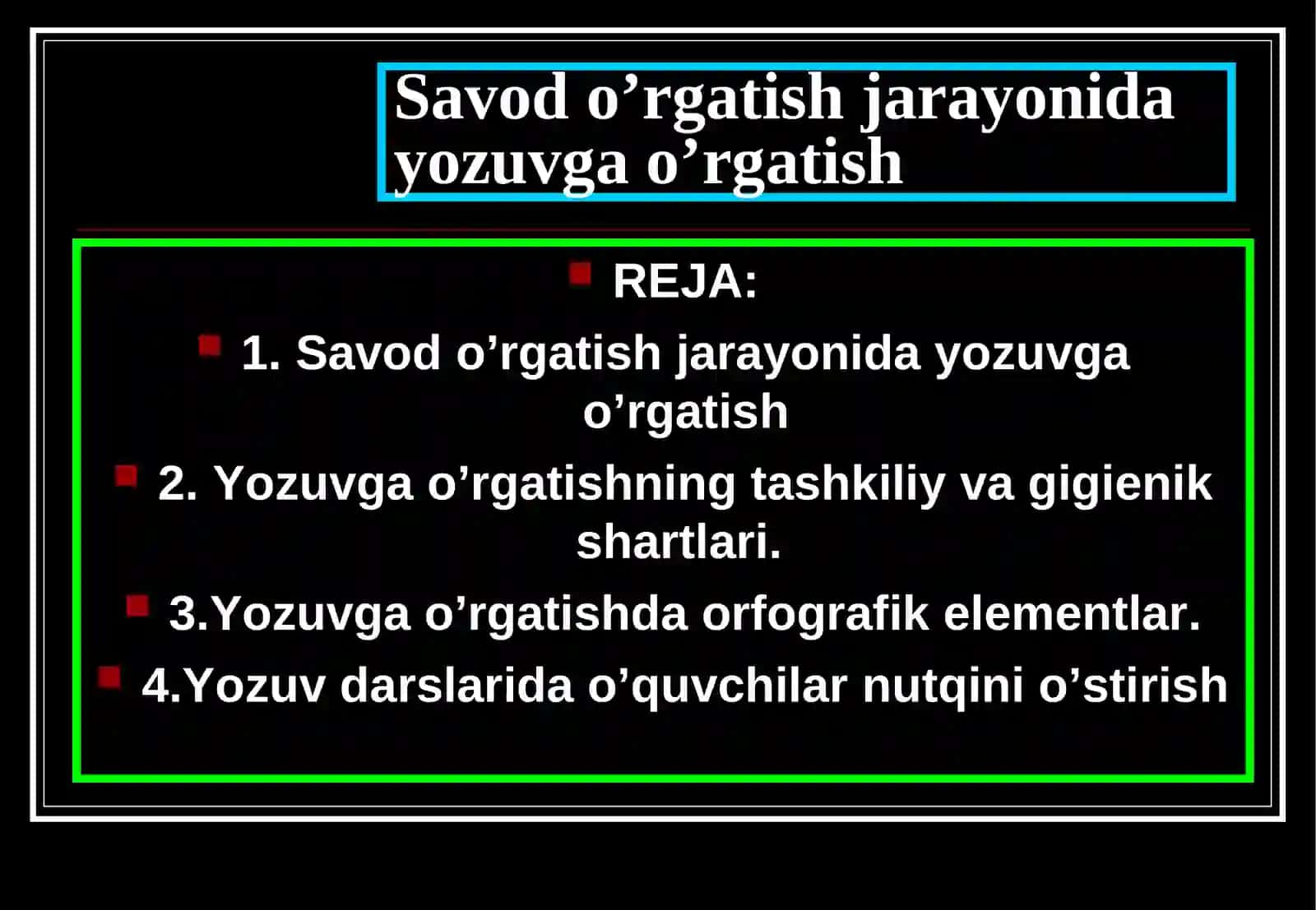 SAVOD O’RGATISH DAVRI YOZUV DARSLARIDA IMLO USTIDA ISHLASH 2
