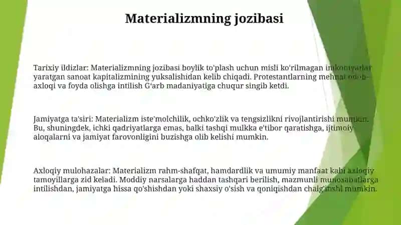 Tarixiy ildizlar: Materializmning jozibasi boylik to'plash uchun misli ko'rilmagan imkoniyatlar 2